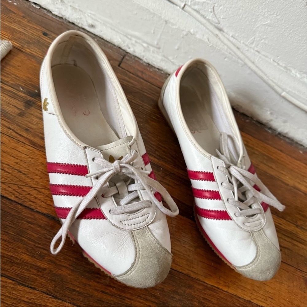 Adidas Women's White and Pink Sneakers - Picture 3 of 7